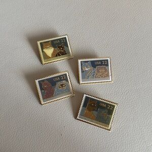 Set of four 1988 USPS Cat Pins